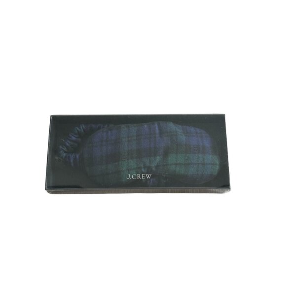 J CREW Navy Green Plaid Sleep Mask NEW NIB - Picture 5 of 5